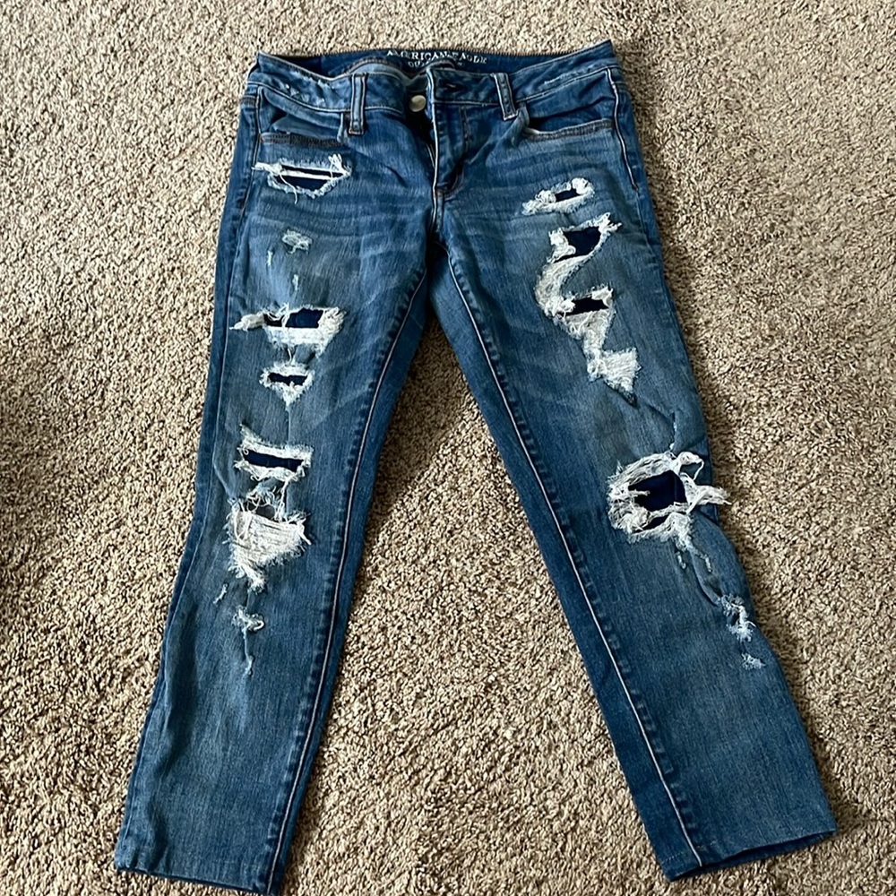 America Eagle Outfitters super low jegging capri jeans